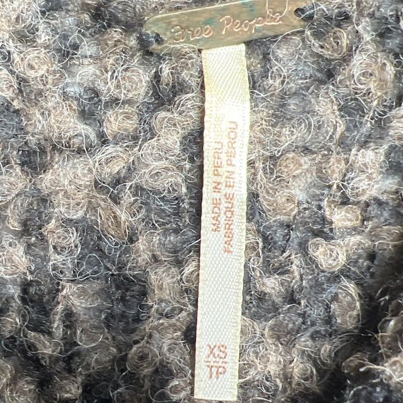 Free People Brown Black She’s All That Sweater Alpaca Blend Turtleneck Women XS - Picture 14 of 14